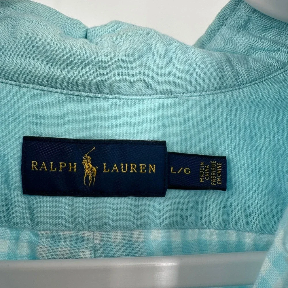 Polo Ralph Lauren Mens Preppy Button Down Shirt Size L Teal Ivy League Cotton